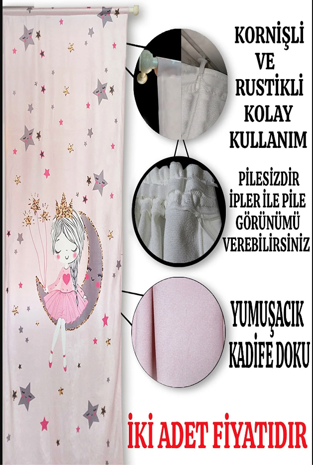 Balerin%20Kuğulu%20Pembe%20Lila%20Çift%20Kanatlı%20Çocuk%20Odası%20Fon%20Perde